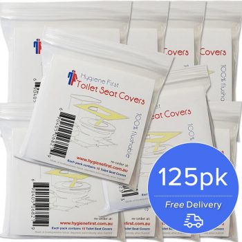 Disposable Toilet Seat Covers – 125pcs, 5x15pk + 5x10pk